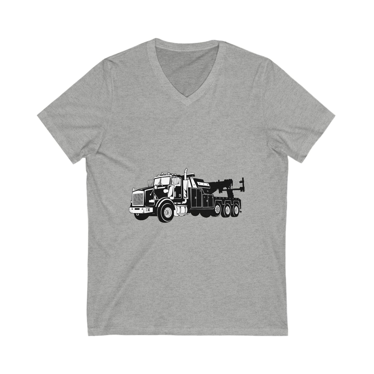 Heavy Tow Truck Unisex Short Sleeve V-Neck Tee