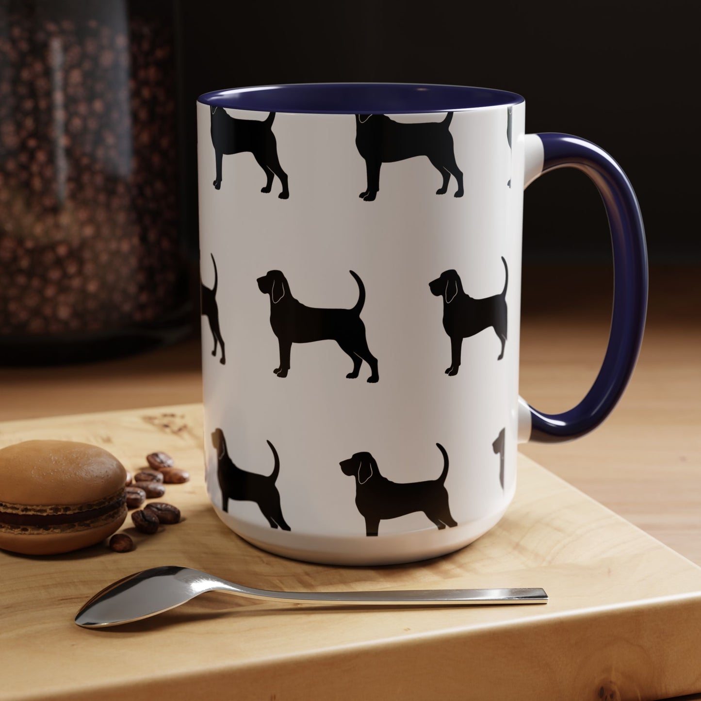 Bloodhound Silhouette 2-Tone Coffee Mug