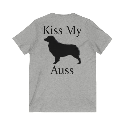 Kiss My Auss Unisex Short Sleeve V-Neck Tee