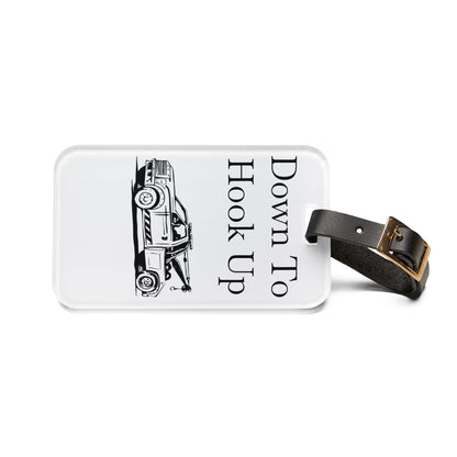 Down To Hook Up Leather Strap Luggage Tag