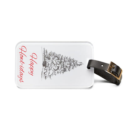 Happy Howl-idays Leather Strap Luggage Tag