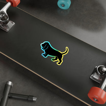 Basset Hound  Silhouette Holographic Sticker