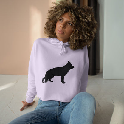 German Shepherd Silhouette Women's Crop Hoodie