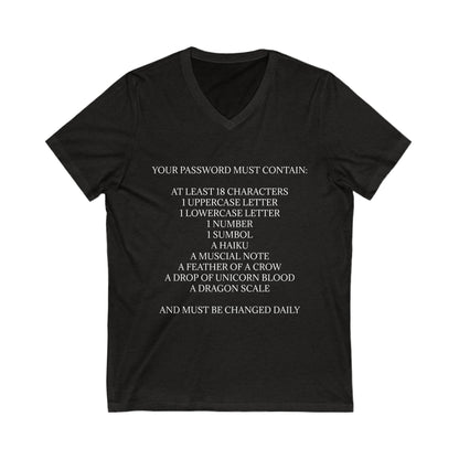 Password Unisex Short Sleeve V-Neck Tee