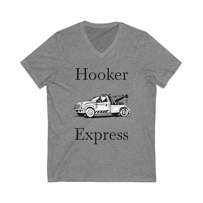 H**ker Express Wheel Lift Tow Truck Unisex Short Sleeve V-Neck Tee