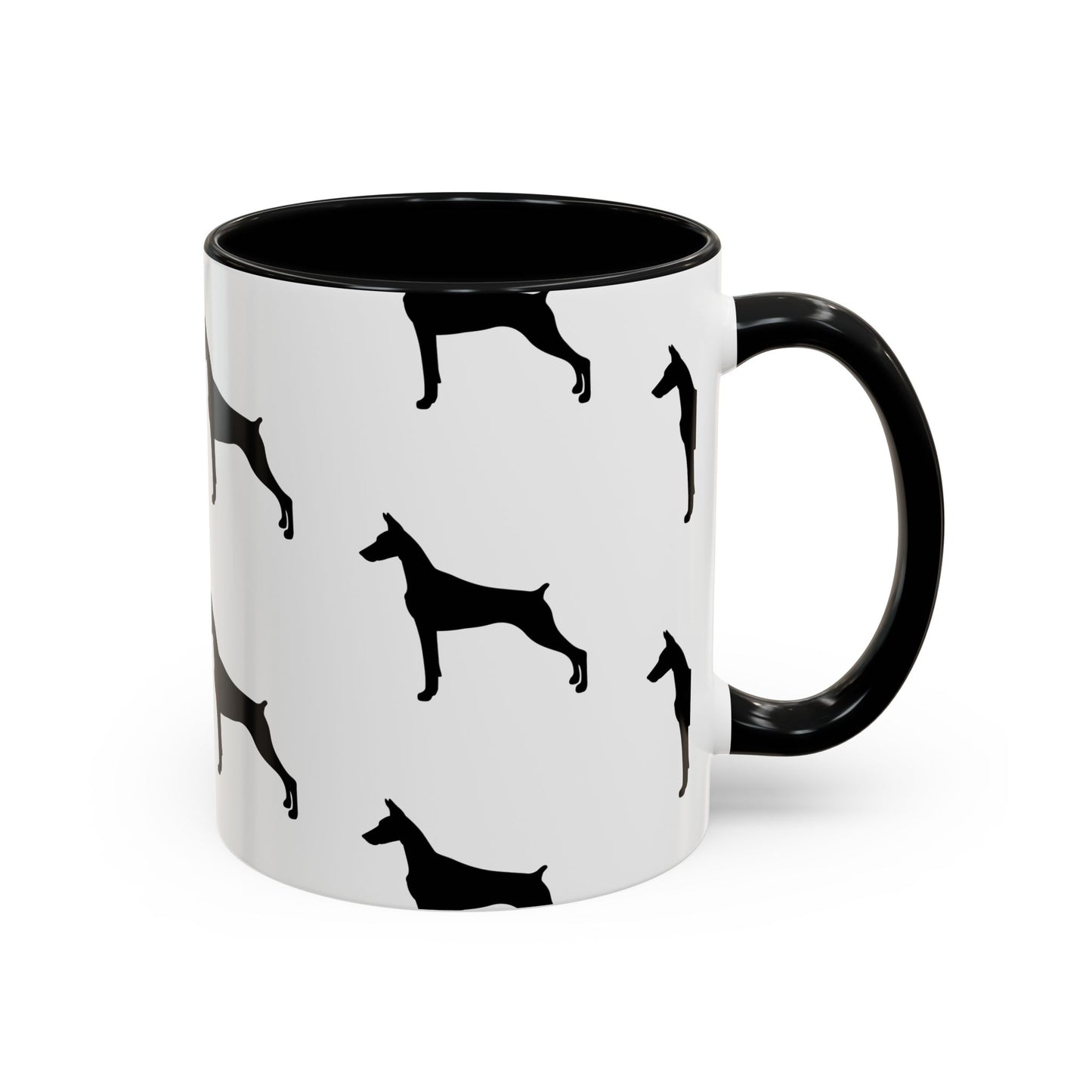 Doberman Silhouette 2-Tone Coffee Mug