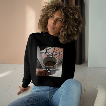 National Coffee Day Women's Crop Hoodie