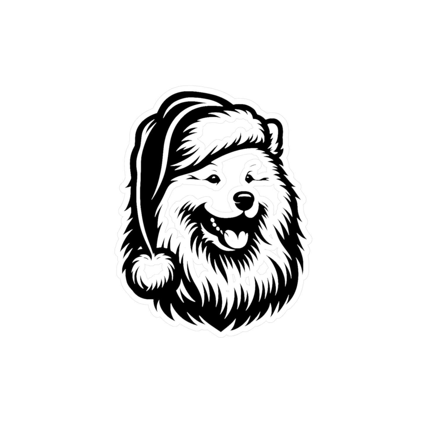 Santa Paws Samoyed Vinyl Decal