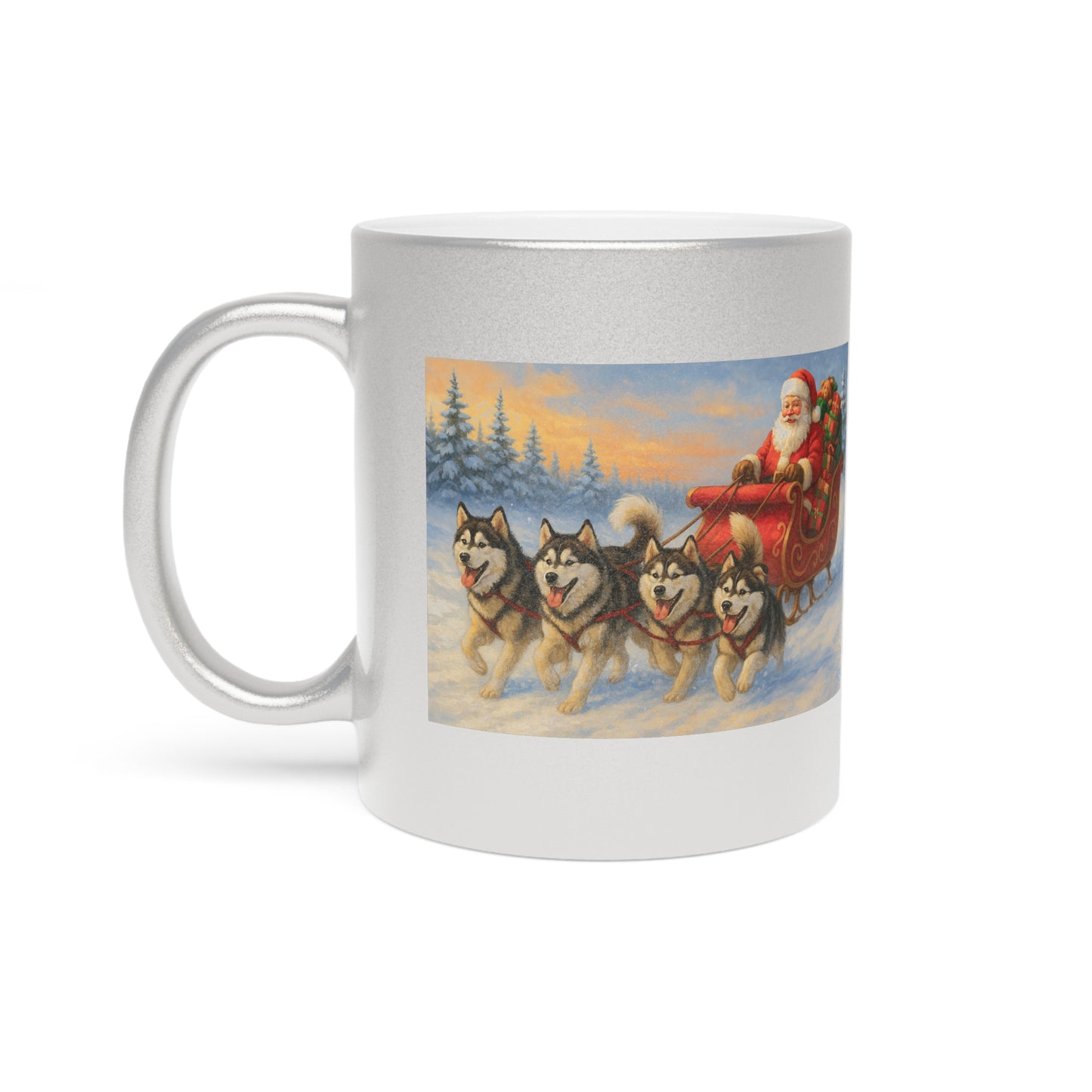 Dashing Through The Snow Metallic Coffee Mug