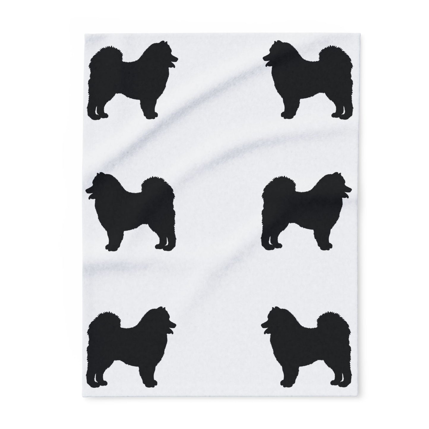 Samoyed Silhouette Arctic Fleece Blanket