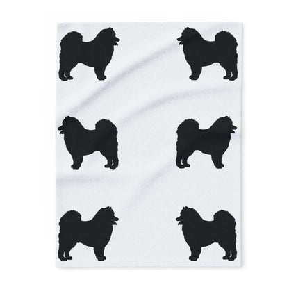 Samoyed Silhouette Arctic Fleece Blanket