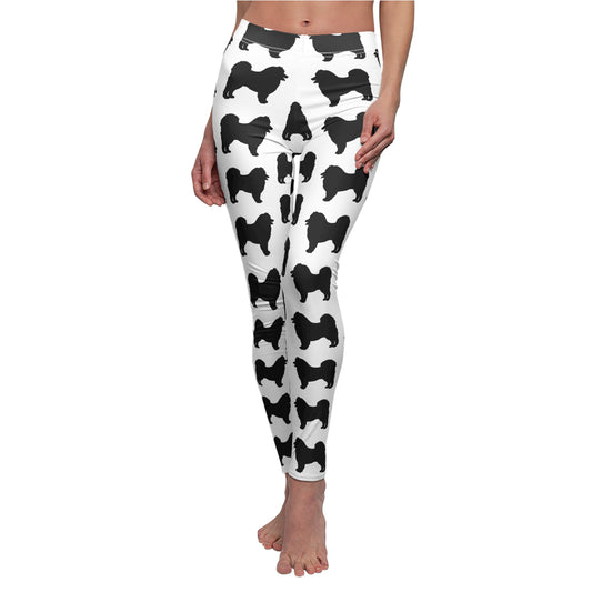 Samoyed Silhouette Women's Ankle Leggings