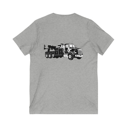 Heavy Tow Truck Unisex Short Sleeve V-Neck Tee