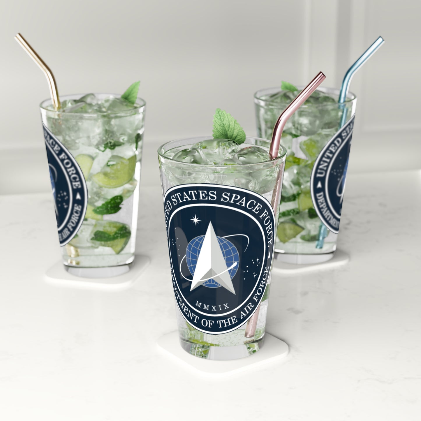 US Space Force Drinking Glass