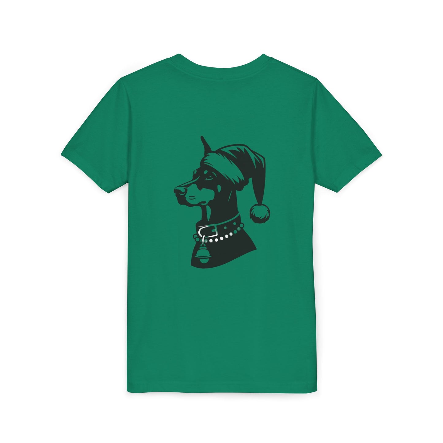 Santa Paws Doberman Youth Unisex Short Sleeve Crewneck Tee