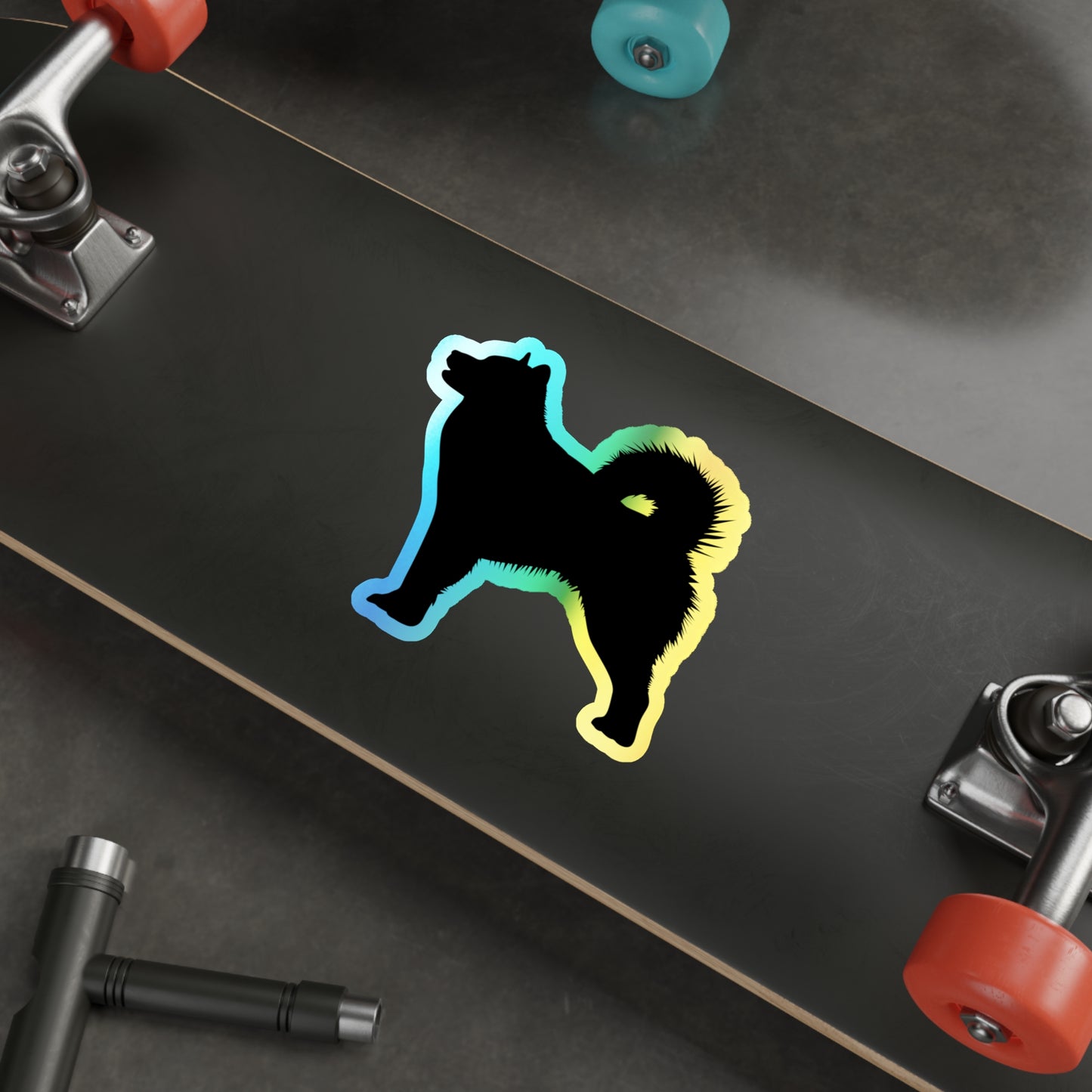 Malamute Silhouette Holographic Sticker