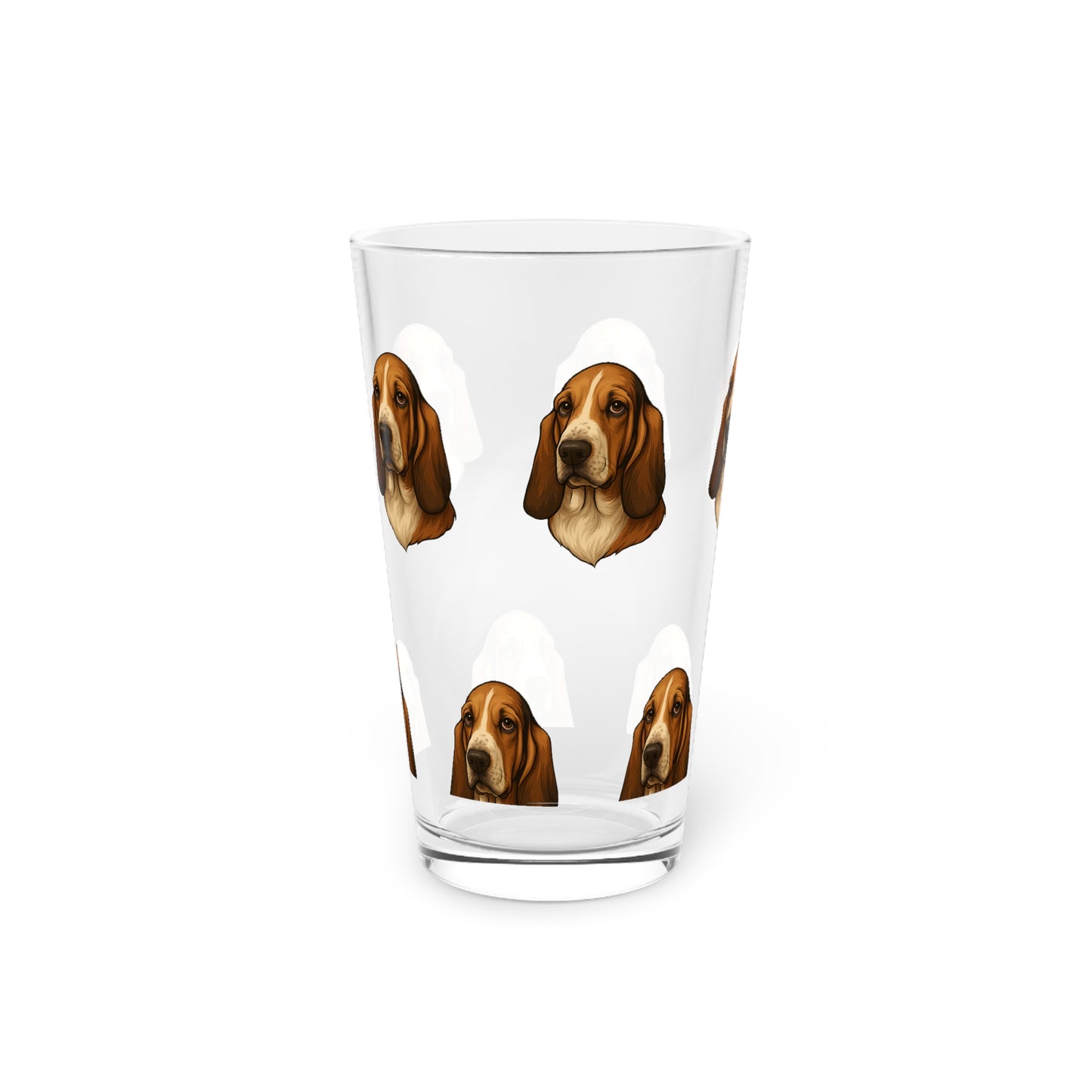 Basset Hound Head Drinking Glass