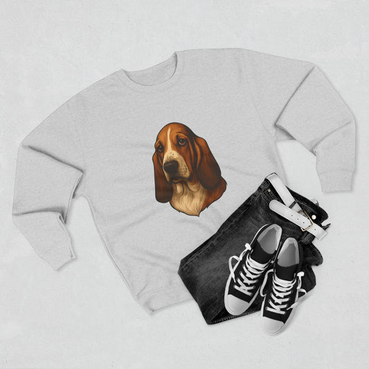 Basset Hound Head Unisex Crewneck Sweatshirt