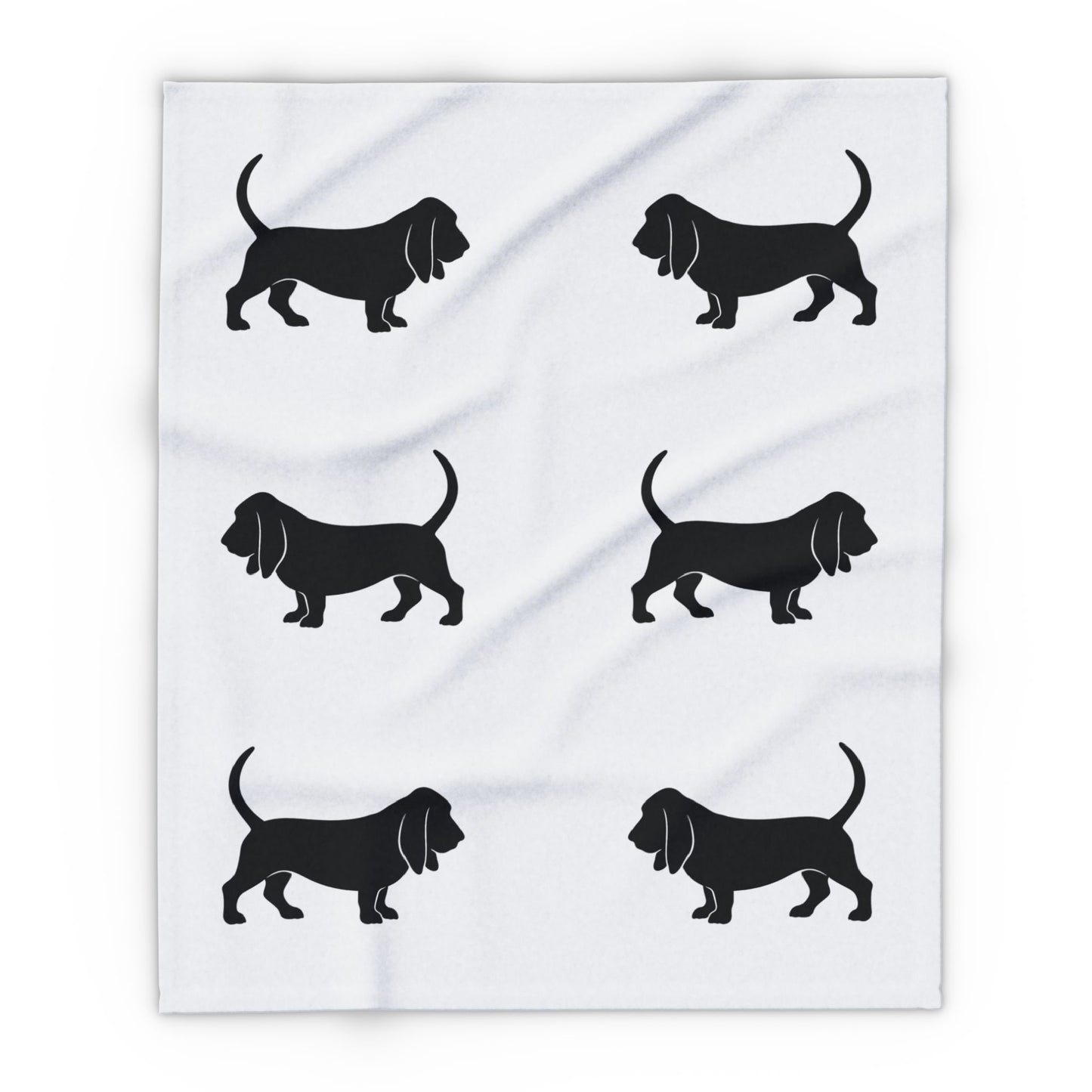 Basset Hound Silhouette Arctic Fleece Blanket