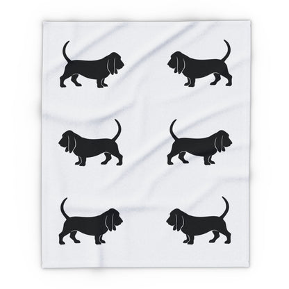 Basset Hound Silhouette Arctic Fleece Blanket
