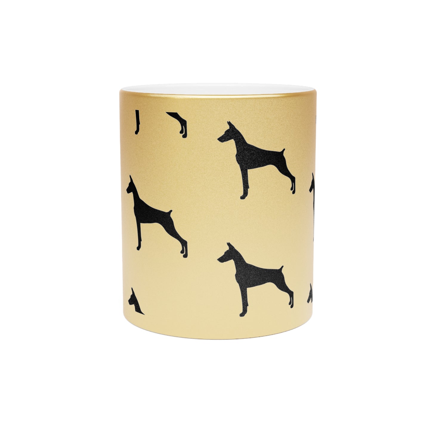 Doberman Silhouette Metallic Coffee Mug