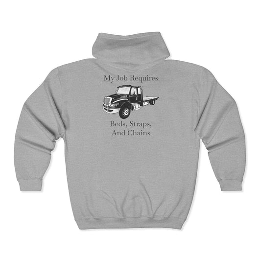 Beds, Straps, And Chains Unisex Full Zip Hoodie