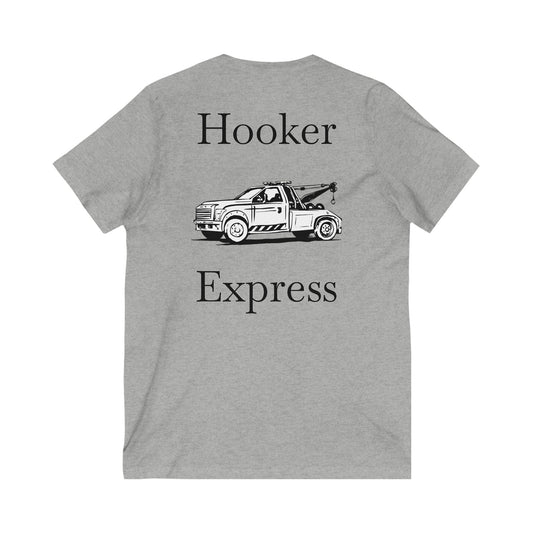 H**ker Express Wheel Lift Tow Truck Unisex Short Sleeve V-Neck Tee