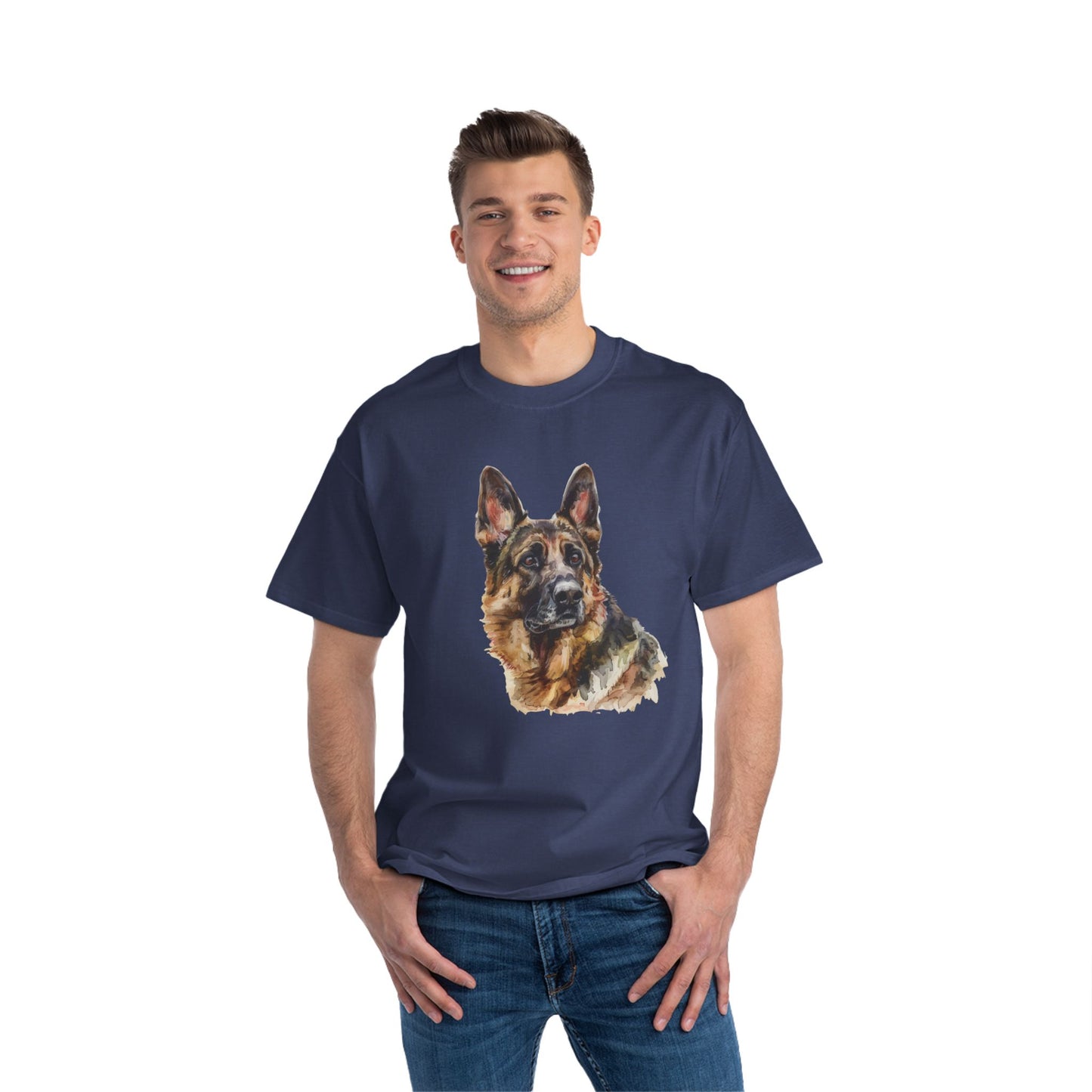 German Shepherd Head Men's Short-Sleeve Crewneck Tee