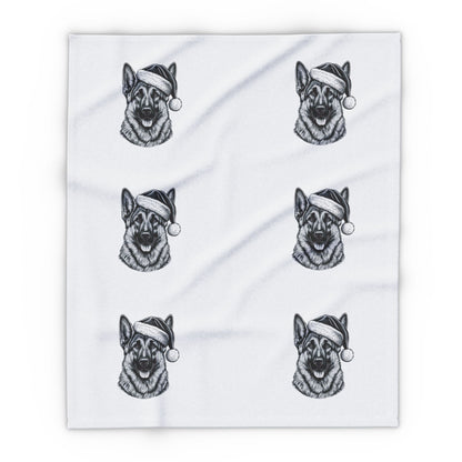 Santa Paws German Shepherd Arctic Fleece Blanket