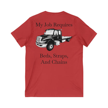 Beds, Straps, And Chains Unisex Short Sleeve V-Neck Tee