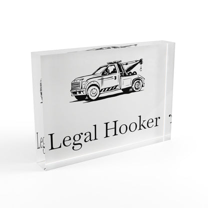 Legal H**ker  Wheel Lift Tow Truck Acrylic Photo Block