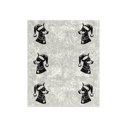 Santa Paws Doberman Crushed Velvet Blanket