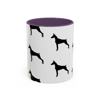 Doberman Silhouette 2-Tone Coffee Mug