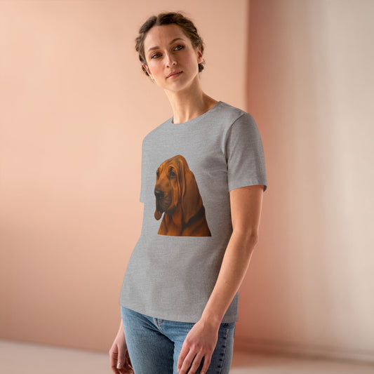 Bloodhound Head Women's Short Sleeve Crewneck Tee