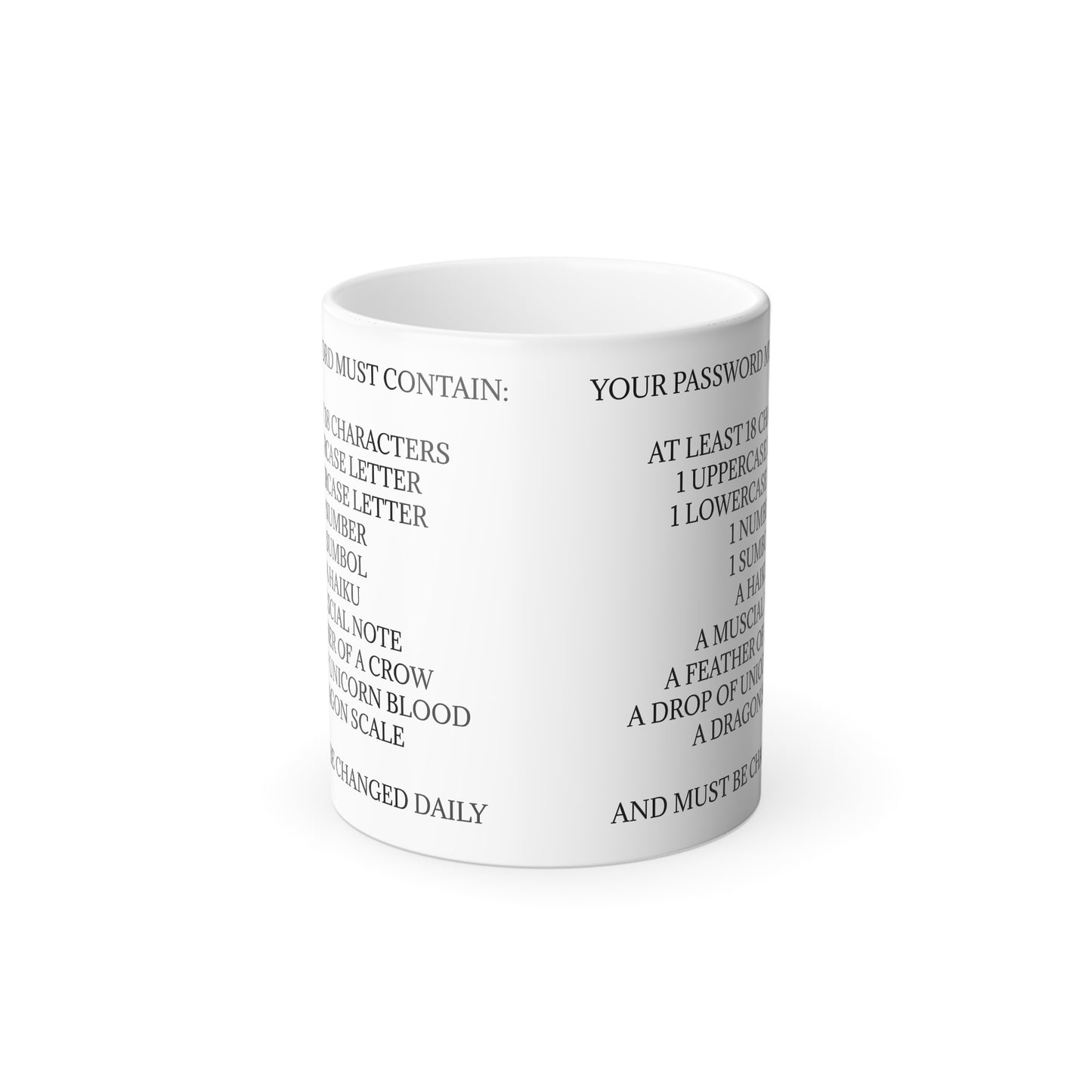 Password Color Changing Mug
