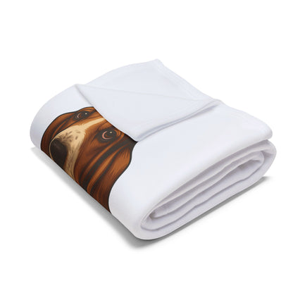 Basset Hound Head Arctic Fleece Blanket