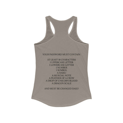Password Women's Racerback Tank