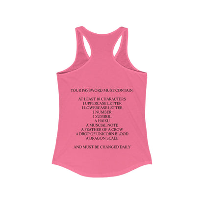 Password Women's Racerback Tank