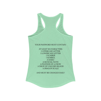 Password Women's Racerback Tank