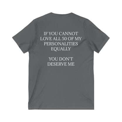 50 Personalities Unisex Short Sleeve V-Neck Tee