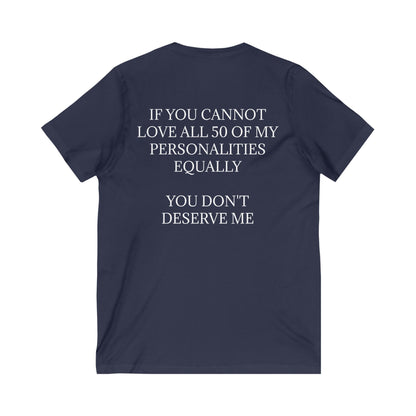 50 Personalities Unisex Short Sleeve V-Neck Tee