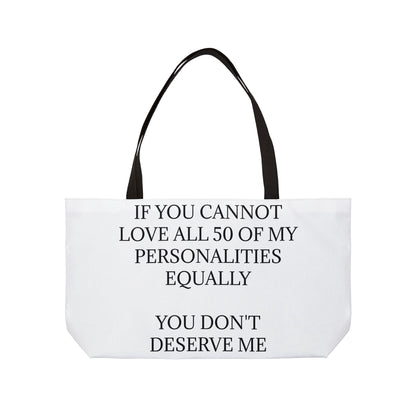 50 Personalities Weekender Tote Bag