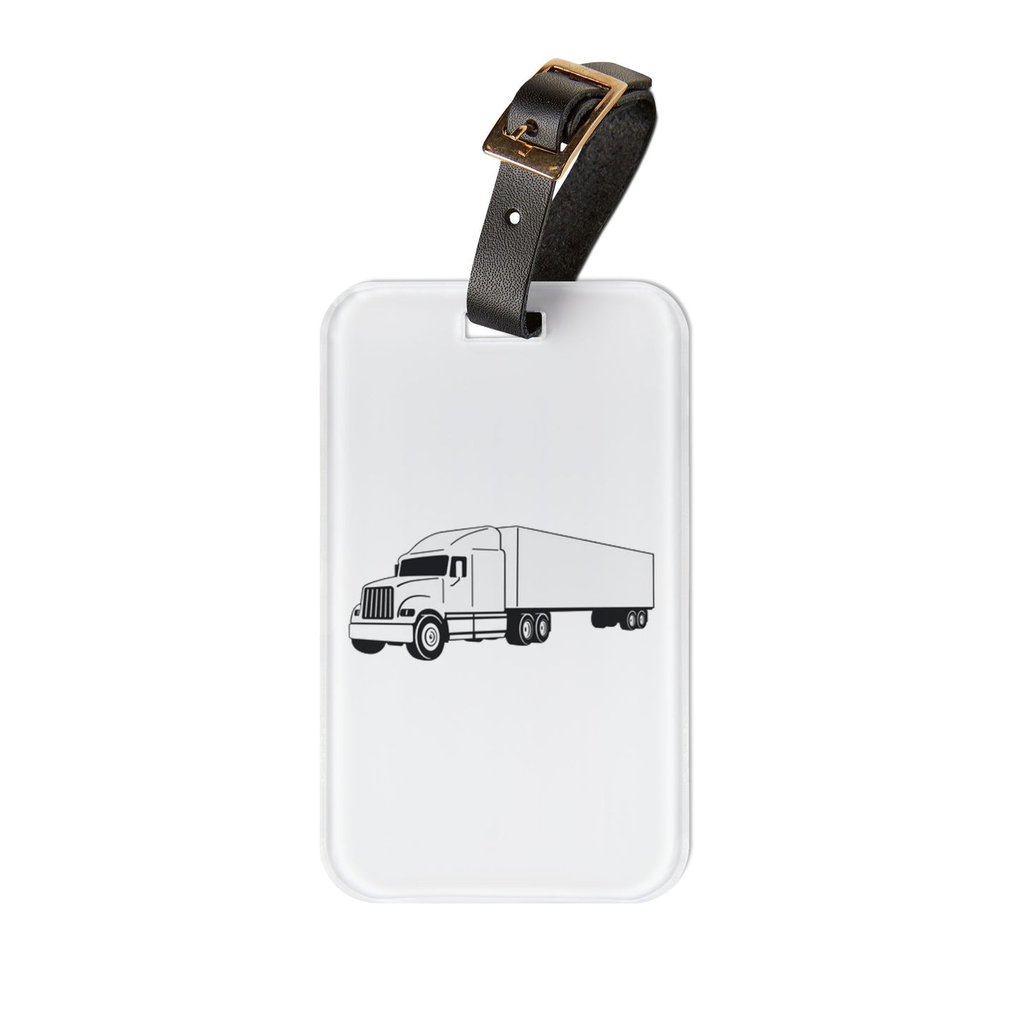 Semi Truck Leather Strap Luggage Tag