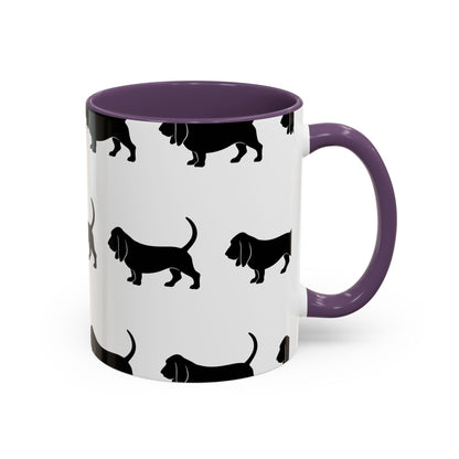 Basset Hound Silhouette 2-Tone Coffee Mug