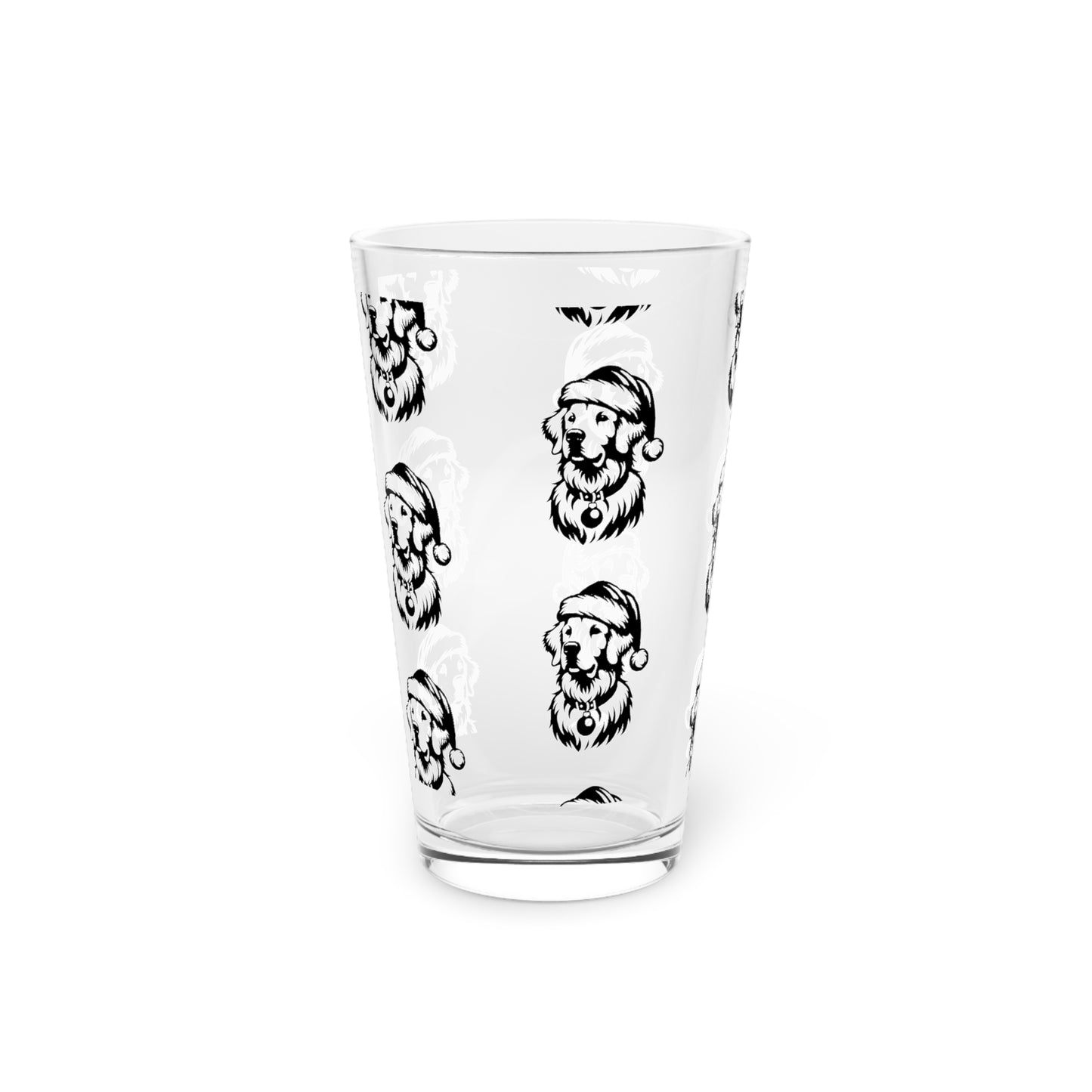 Santa Paws Golden Drinking Glass