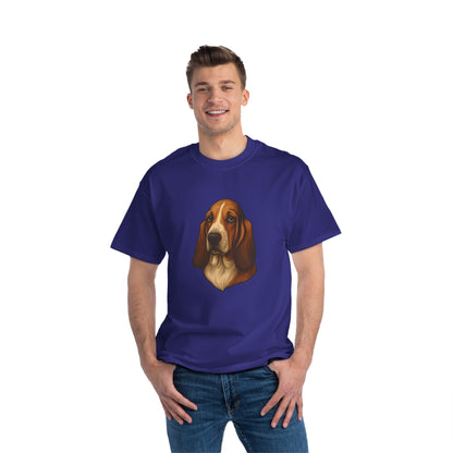 Basset Hound Head Men's Short-Sleeve Crewneck Tee
