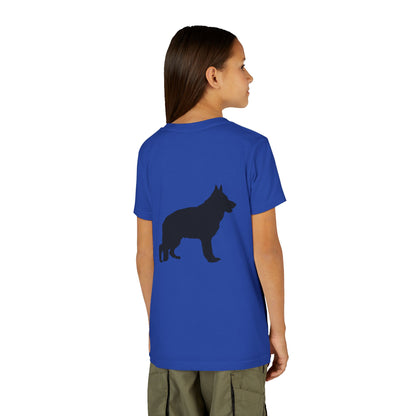 German Shepherd Silhouette Youth Unisex Short Sleeve Crewneck Tee