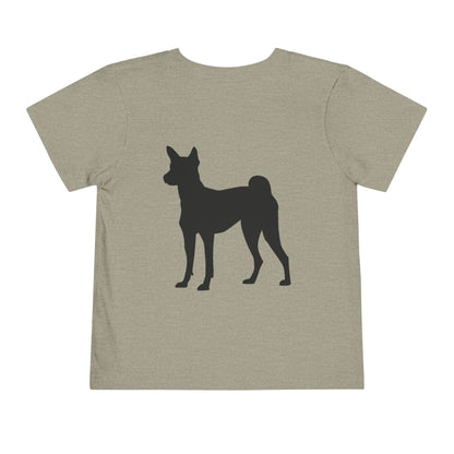 Basenji Silhouette Toddler Unisex Short Sleeve Crewneck Tee