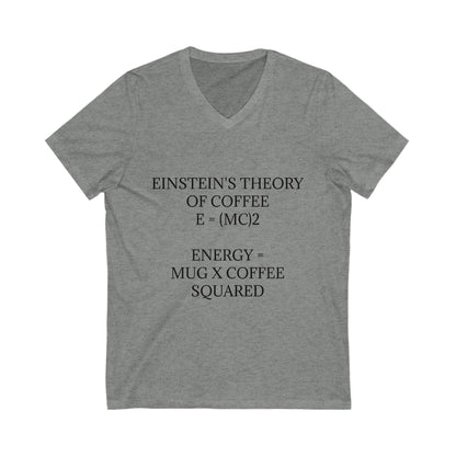 Einstein's Theory Of Coffee Unisex Short Sleeve V-Neck Tee