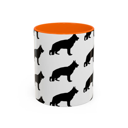 German Shepherd Silhouette 2-Tone Coffee Mug